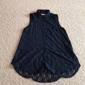 Abercrombie high collar lace top